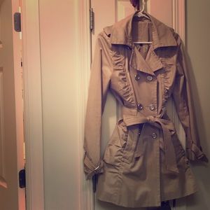Classic Trench coat with pretty ruffle detail